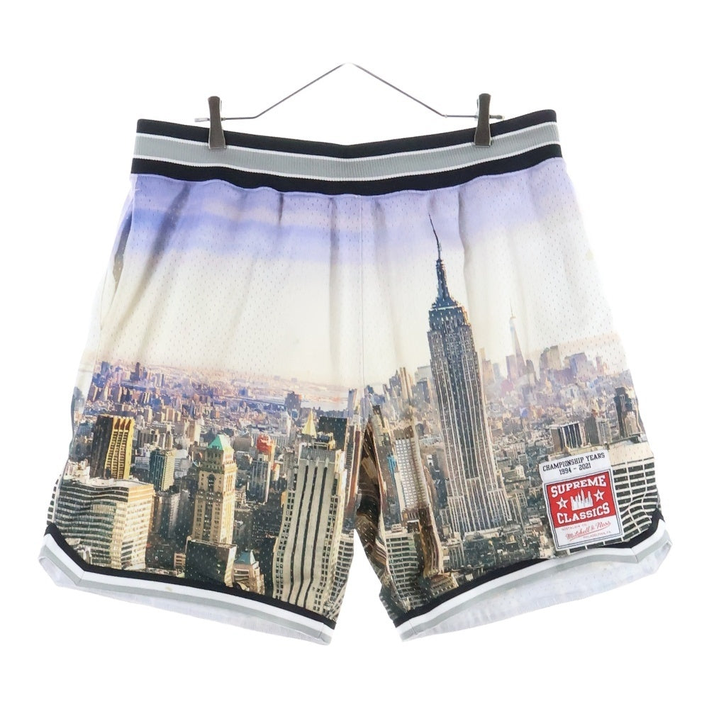 SUPREME(シュプリーム) 21SS ×Mitchell&Ness Basketball Short ミッチェルアンドネス バスケットボール メッシュハーフパンツ ショーツ ホワイト