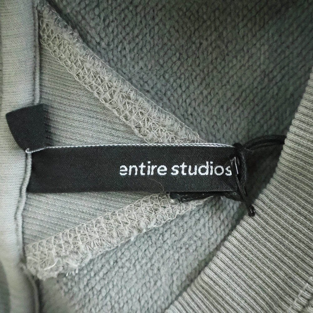 entire studios(エンタイア スタジオ) BOX CREW WASH クルーネック 長袖 スウェットトレーナー グレー ES2126 PO051