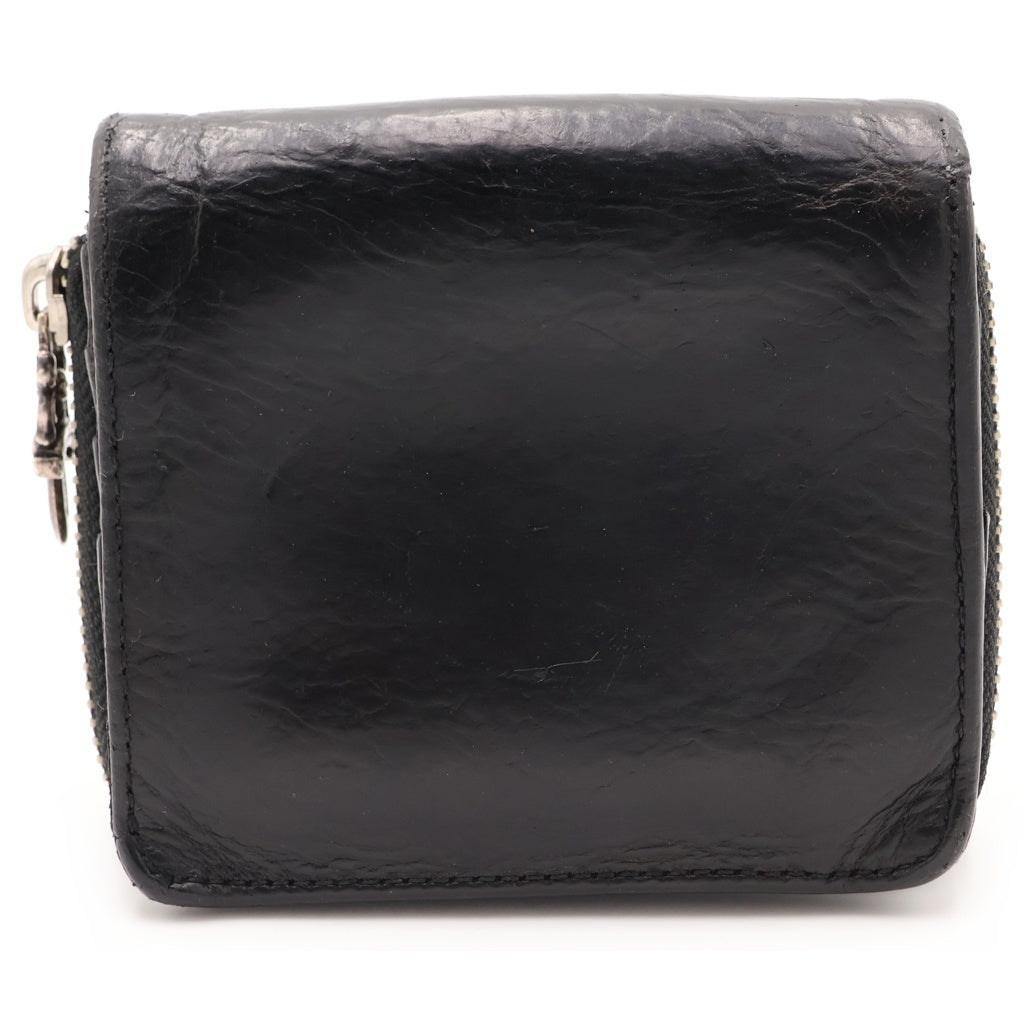 CHROME HEARTS(クロムハーツ) SQ ZIP BILL スクエアジップビル レザーウォレット 財布 ブラック BCA376