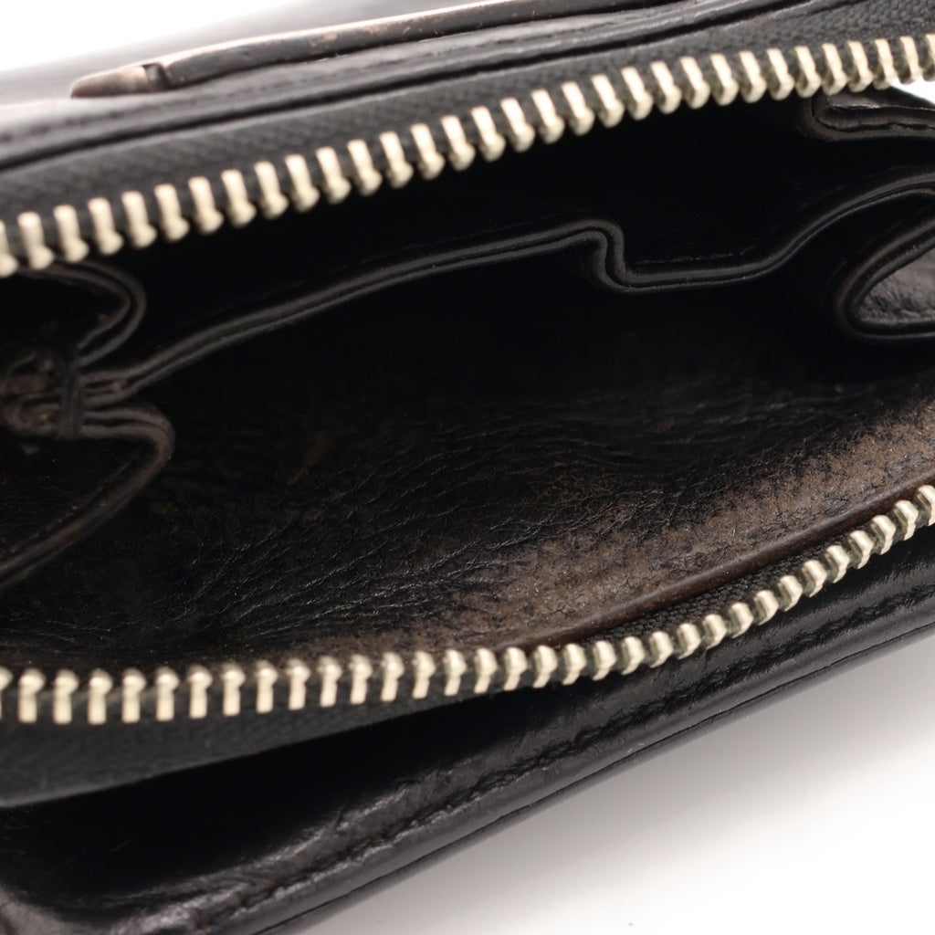 CHROME HEARTS(クロムハーツ) SQ ZIP BILL スクエアジップビル レザーウォレット 財布 ブラック BCA376