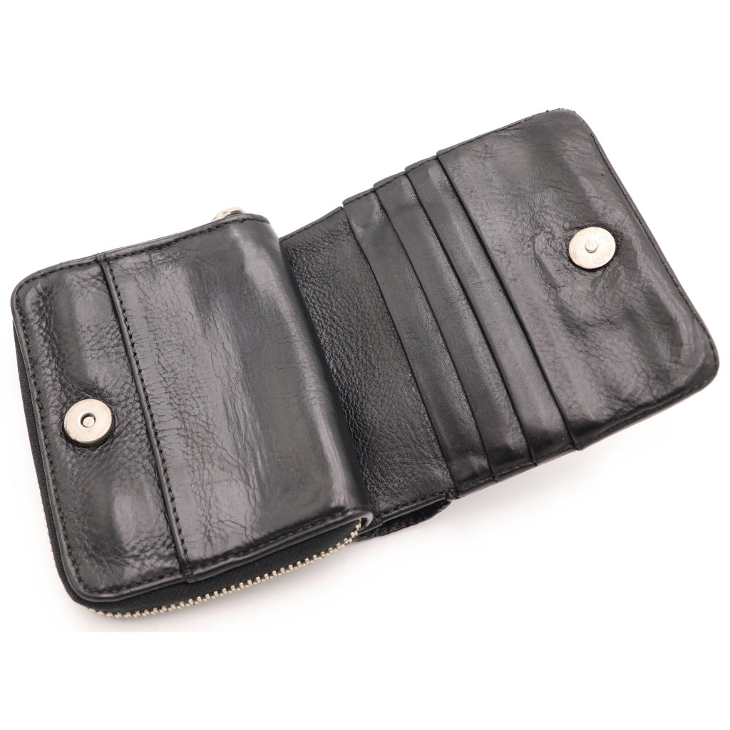 CHROME HEARTS(クロムハーツ) SQ ZIP BILL スクエアジップビル レザーウォレット 財布 ブラック BCA376
