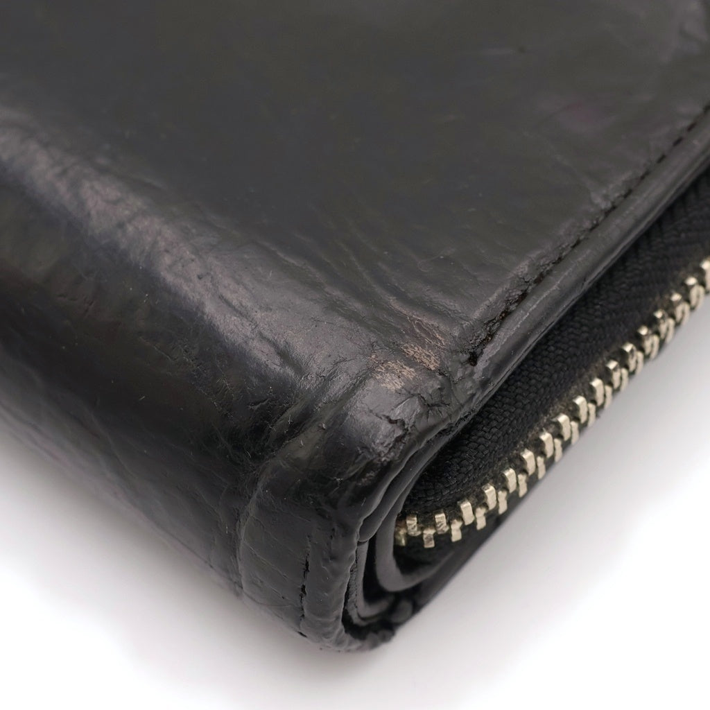 CHROME HEARTS(クロムハーツ) SQ ZIP BILL スクエアジップビル レザーウォレット 財布 ブラック BCA376