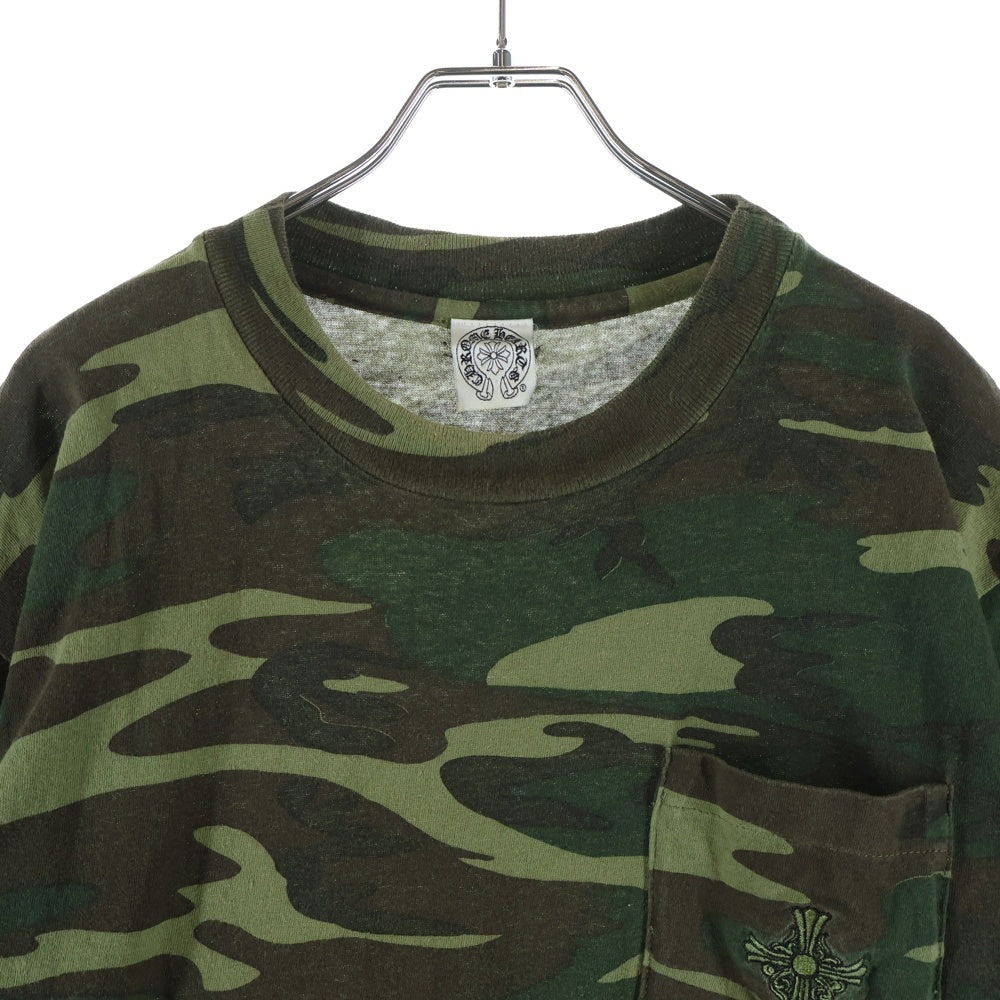 CHROME HEARTS(クロムハーツ) OLD Cross Tee オールドモデル クロス刺繍 カモフラ 迷彩 クルーネック半袖Tシャツカットソー カーキ