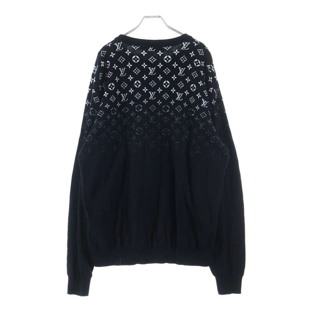 LOUIS VUITTON(ルイヴィトン) モノグラム グラディエント セーター 長袖 ニット 総柄 ブラック RM241Q USO HQN42W