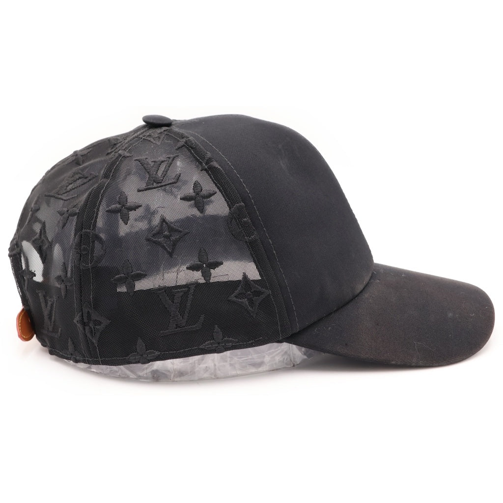 LOUIS VUITTON(ルイヴィトン) モノグラム メッシュベースボールキャップ 帽子 ブラック M77115