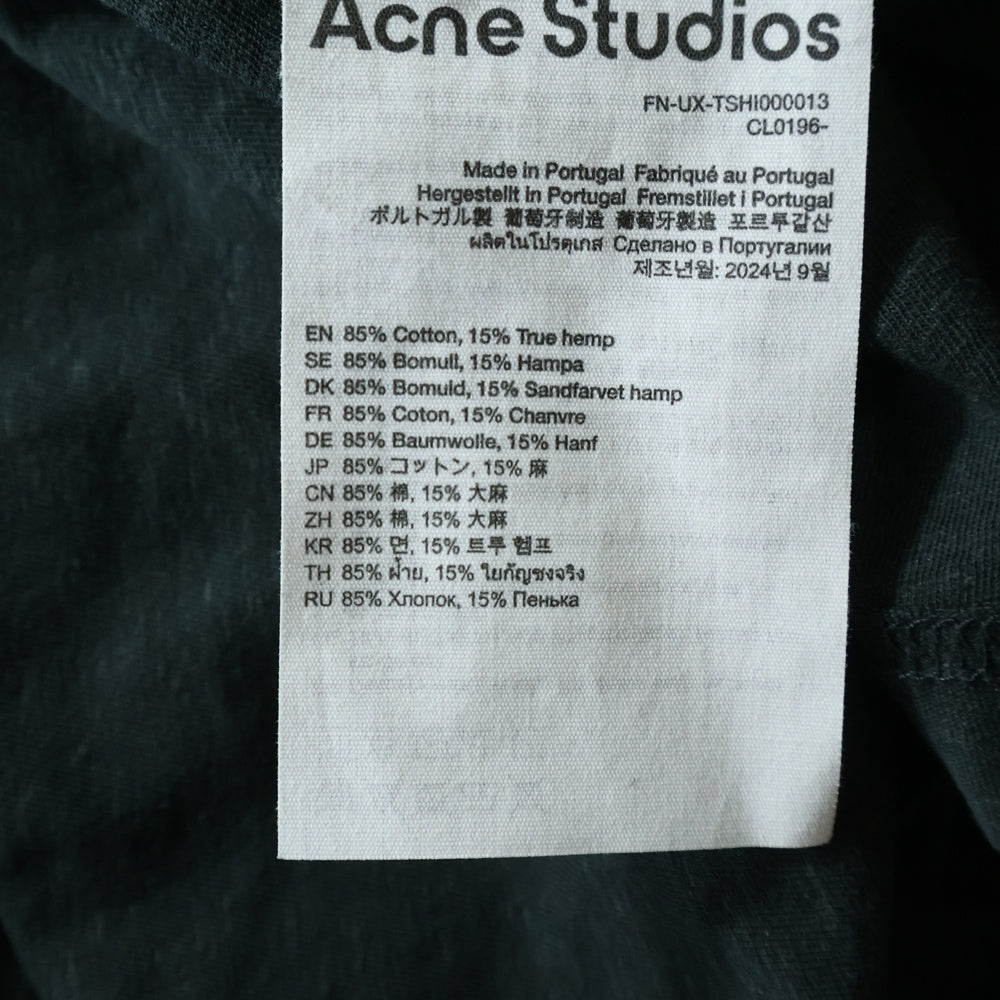 Acne Studios(アクネ ストゥディオズ) 1996 フロントロゴプリント クルーネック半袖Tシャツカットソー ブラック FN-UX-TSHI000013