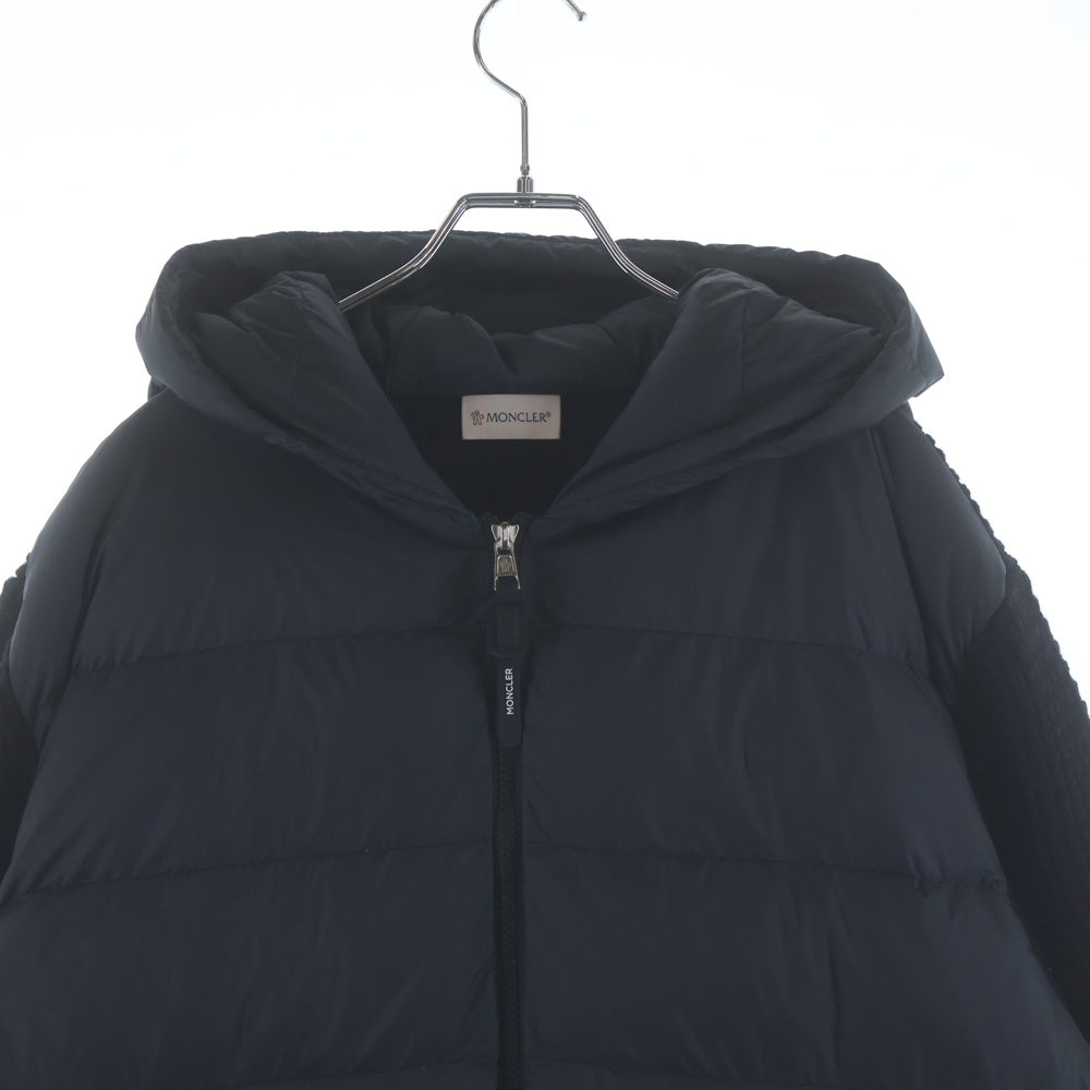 MONCLER(モンクレール) 25AW CARDIGAN TRICOT J20919B00031 ウール カシミヤ混 ジップアップニット切替ダウンジャケット ブラック