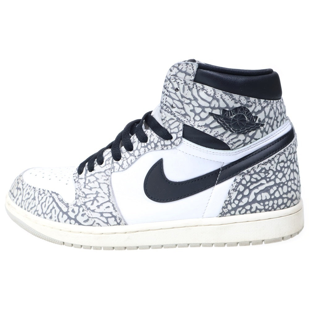 NIKE(ナイキ) AIR JORDAN 1 RETRO HIGH OG WHITE CEMENT ELEPHANT エアジョーダン1 ハイ OG ホワイトセメント サファリ ハイカットスニーカー US10.5/28.5cm DZ5485-052