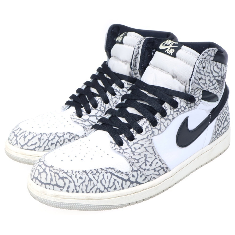 NIKE(ナイキ) AIR JORDAN 1 RETRO HIGH OG WHITE CEMENT ELEPHANT エアジョーダン1 ハイ OG ホワイトセメント サファリ ハイカットスニーカー US10.5/28.5cm DZ5485-052