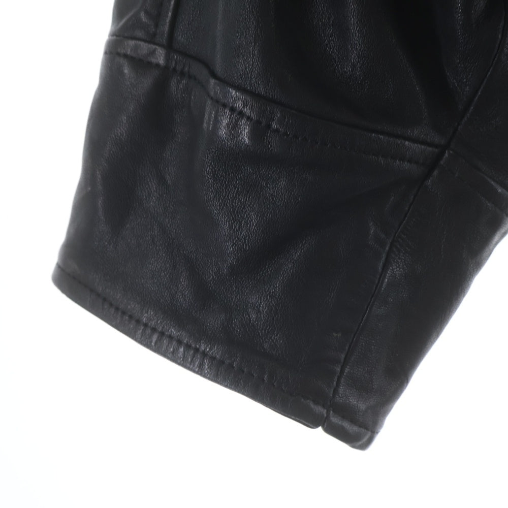 DIESEL(ディーゼル) L-OYS GIACCA ラムレザー クロップドライダースジャケット ブラック レディース A20741
