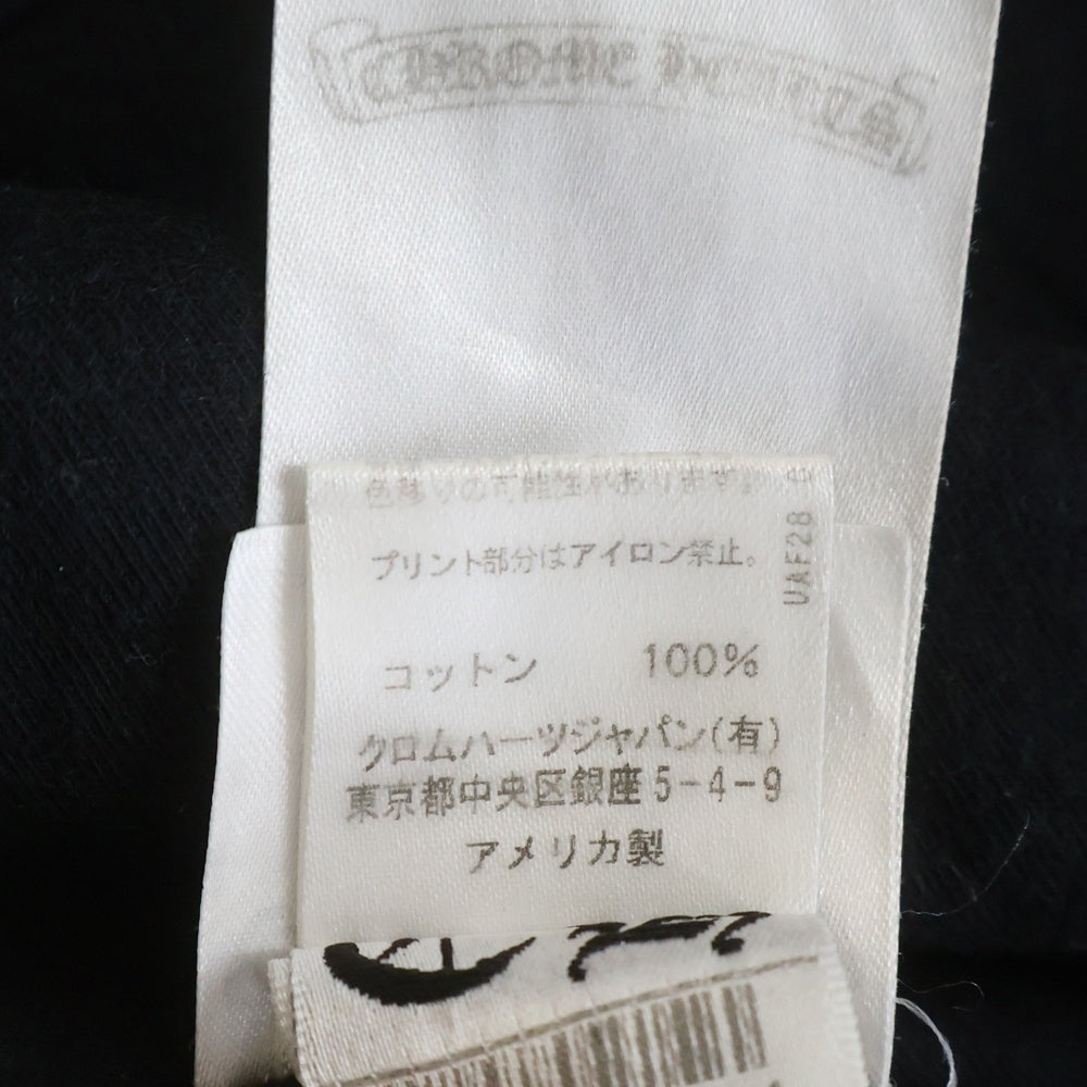 CHROME HEARTS(クロムハーツ) Neck Logo L/S T-Shirt ネックロゴクルーネック長袖Tシャツカットソー ロンT ブラック/ブラウン