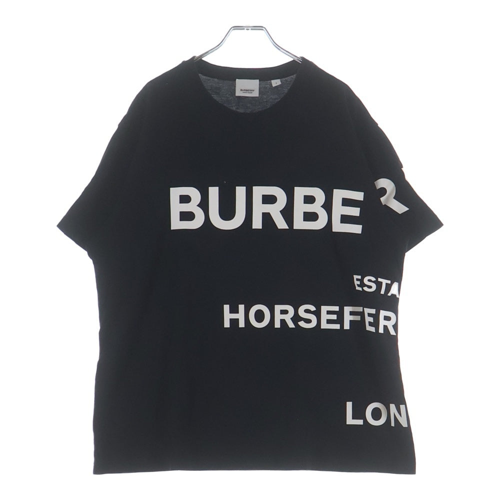 BURBERRY(バーバリー) 22SS ブラック ホースフェリー ロゴ プリント クルーネックTシャツカットソー ブラック 8040694