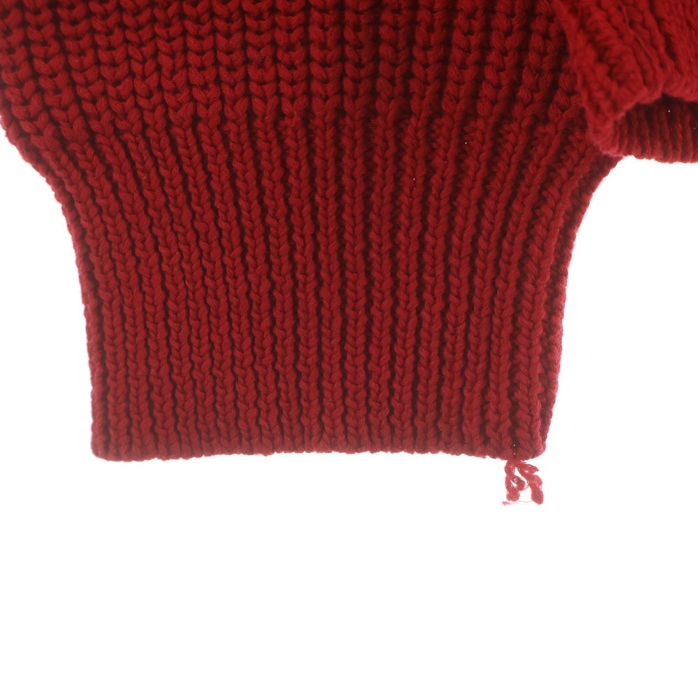 SUPREME(シュプリーム) 18AW ×SHIRT Sweater コム デ ギャルソンシャツ フロントロゴプリントクルーネック長袖ニットセーター レッド