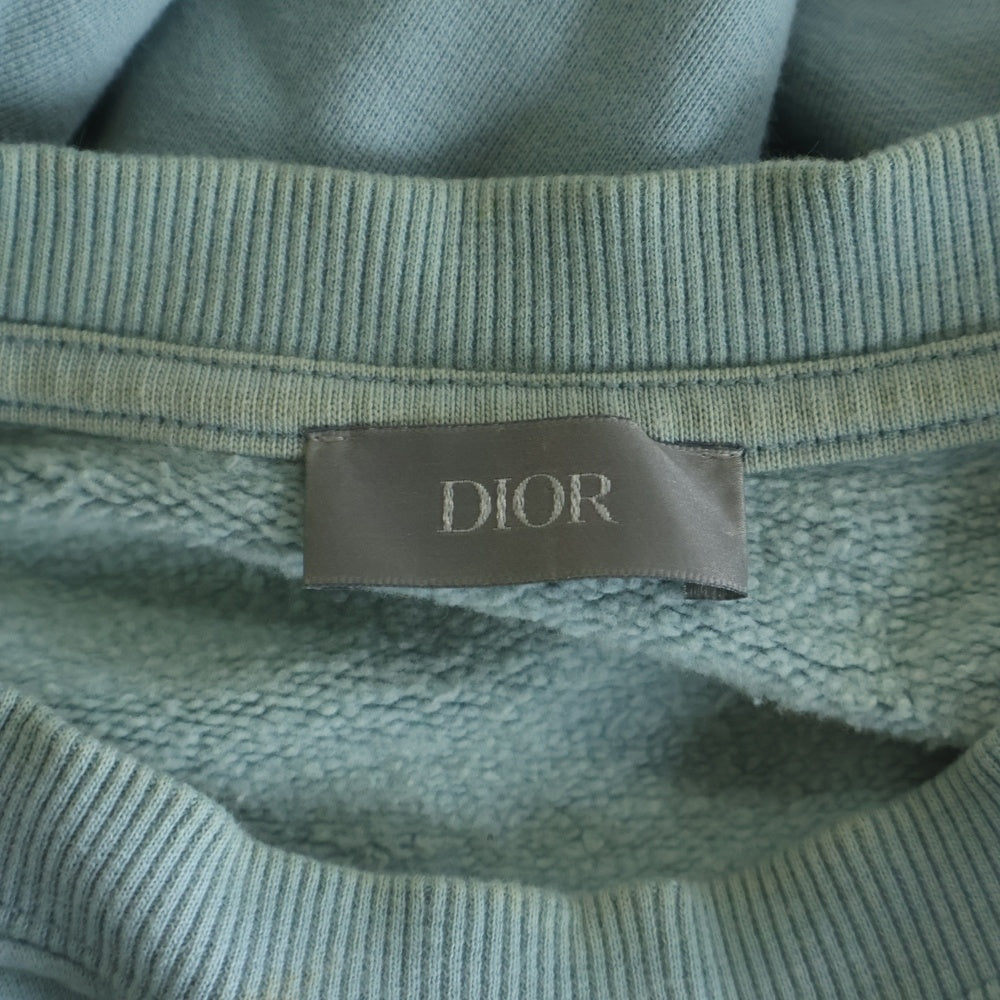 DIOR(ディオール) 23AW フロントロゴ刺繍 クルーネック長袖スウェットトレーナー ライトブルー 343J694A0531