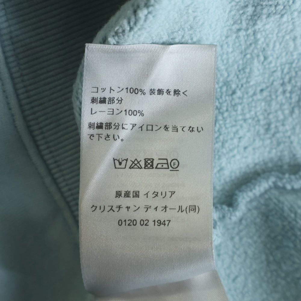DIOR(ディオール) 23AW フロントロゴ刺繍 クルーネック長袖スウェットトレーナー ライトブルー 343J694A0531