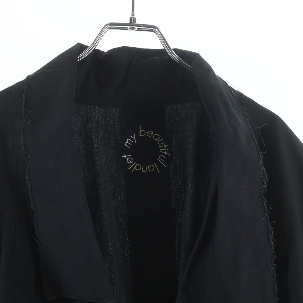 my beautiful land let(マイビューティフルランドレット) 18SS TUMBLER COTTON WIDE JACKET WM05-BZ181052 タンブラー コットン ワイドジャケット ブラック