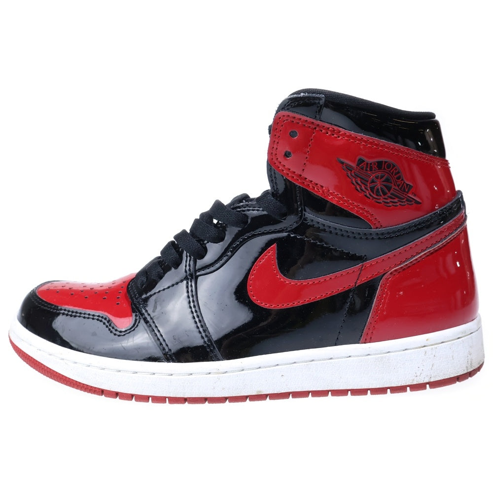 NIKE(ナイキ) AIR JORDAN 1 RETRO HIGH OG BRED PATENT 555088-063 エアジョーダン1 レトロ ブレッド パテント ハイカットスニーカー レッド/ブラック US8.5/26.5cm