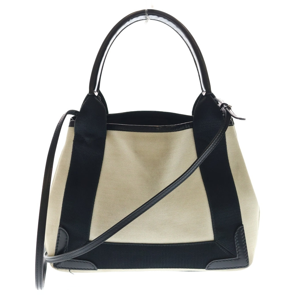 BALENCIAGA(バレンシアガ) ネイビーカバス スモールキャンバストートバッグ ブラック/ベージュ 390346 9260 S 002123