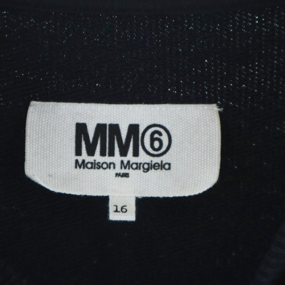 MM6 Maison Margiela(エムエムシックスメゾンマルジェラ) ブランドロゴプリント クルーネック長袖スウェットトレーナー ブラック キッズ M60023-MM007 レディース