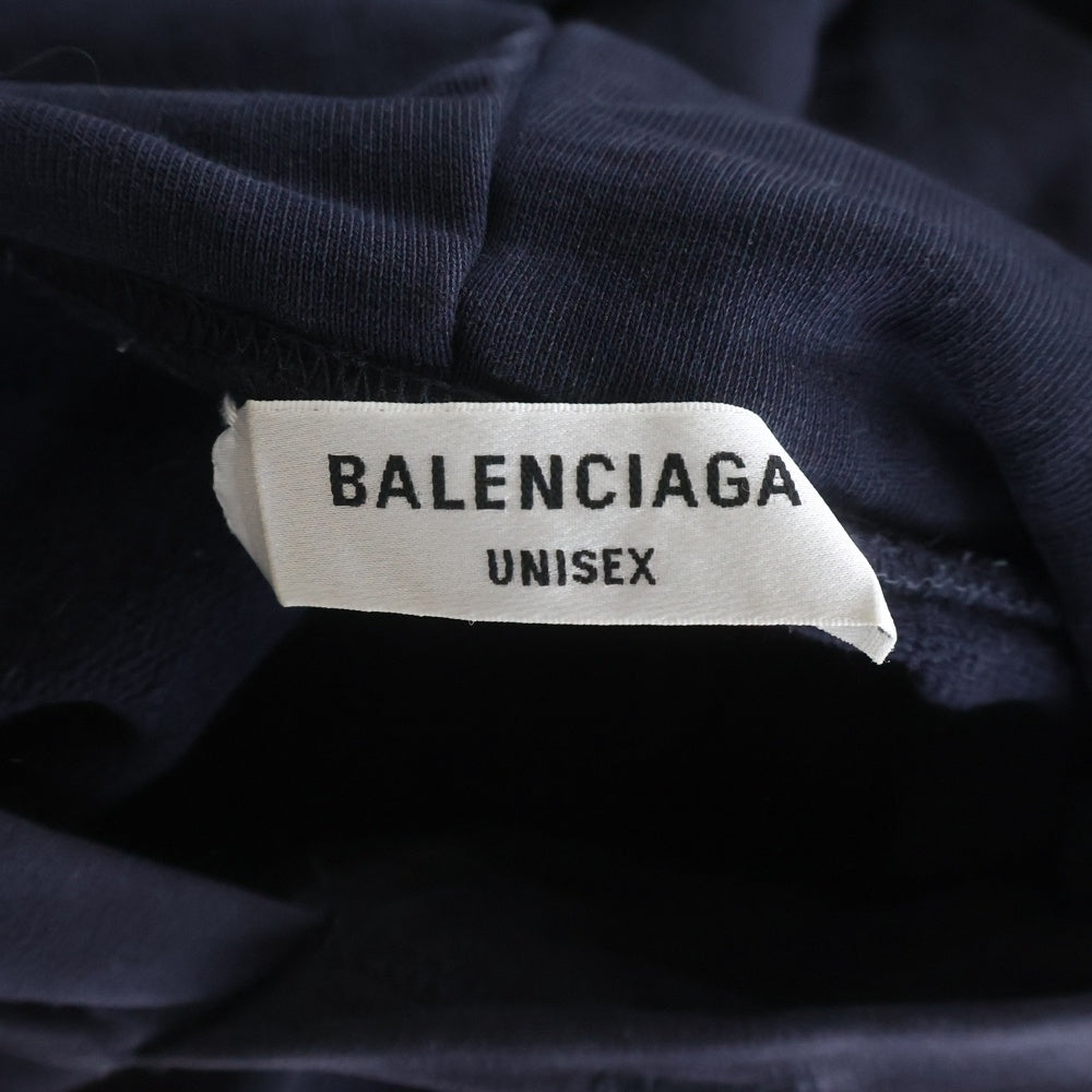 BALENCIAGA(バレンシアガ) 22SS College Wide Fit Hoodie フロントロゴスウェットフーディー ネイビー TLV90