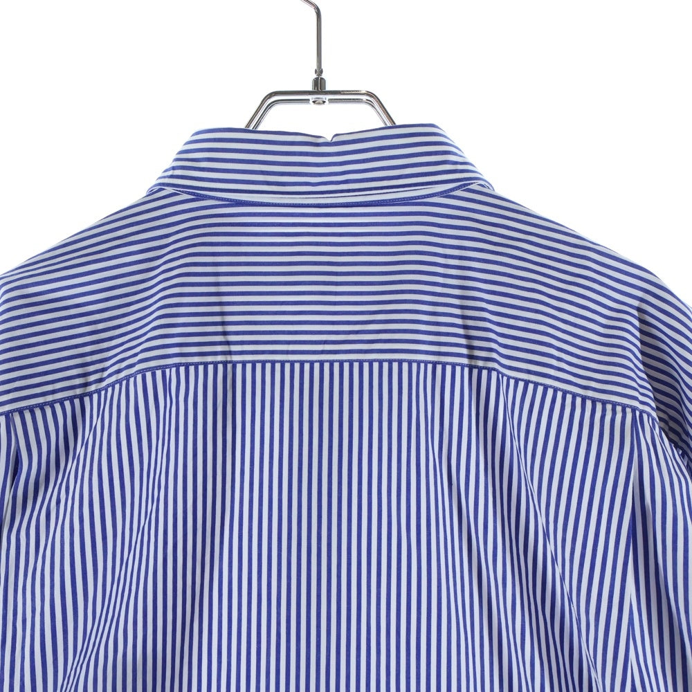 PLAY COMME des GARCONS(プレイコムデギャルソン) Stripe Shirt With Black Emblem Pattern AX-B018 フロントエンブレム刺繍 長袖コットンシャツ ブルー/ホワイト
