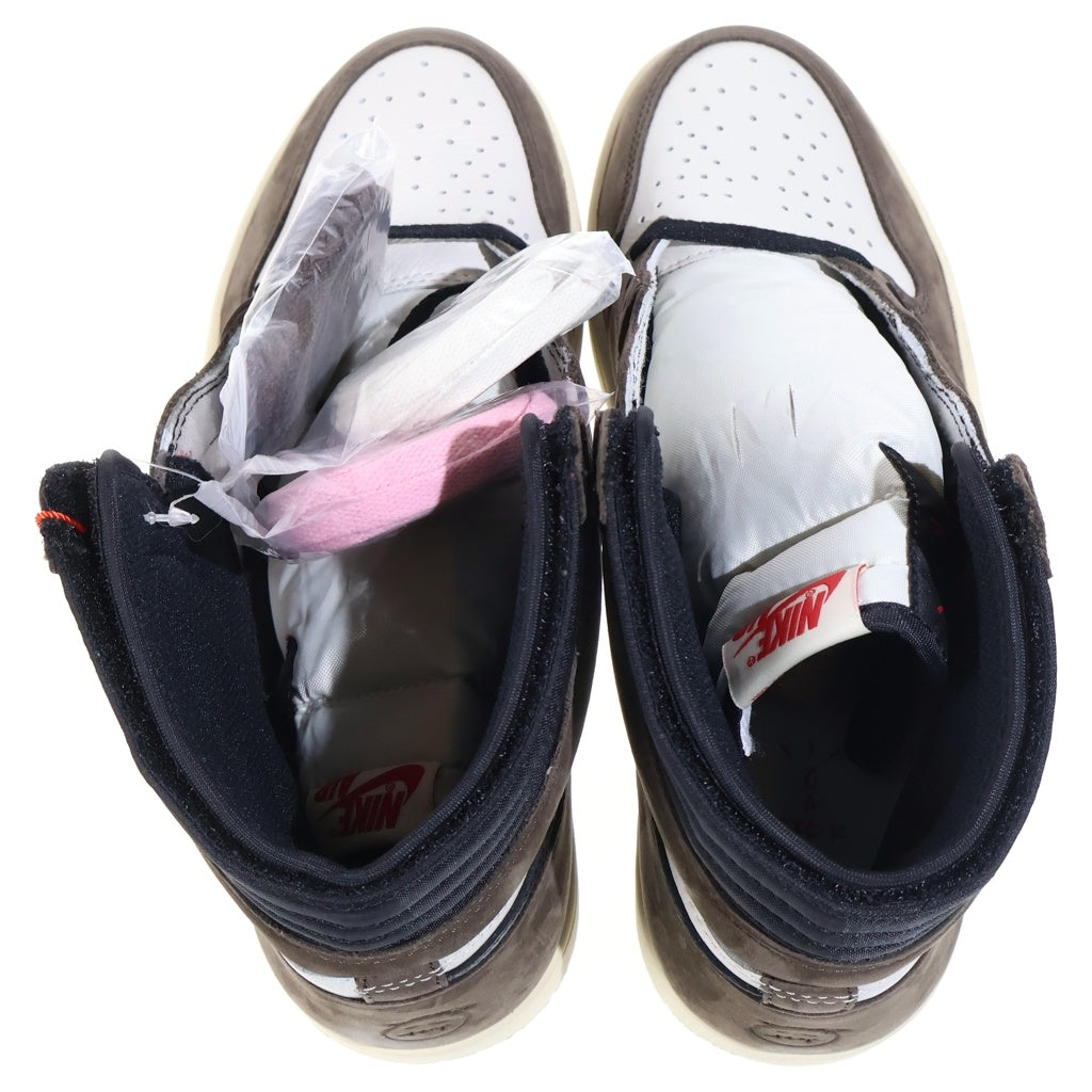 NIKE(ナイキ) ×TRAVIS SCOTT AIR JORDAN 1 RETRO HIGH OG TS SP CD4487-100 トラヴィススコット エアジョーダン1 レトロ ダークモカ ハイカットスニーカー US10/28cm