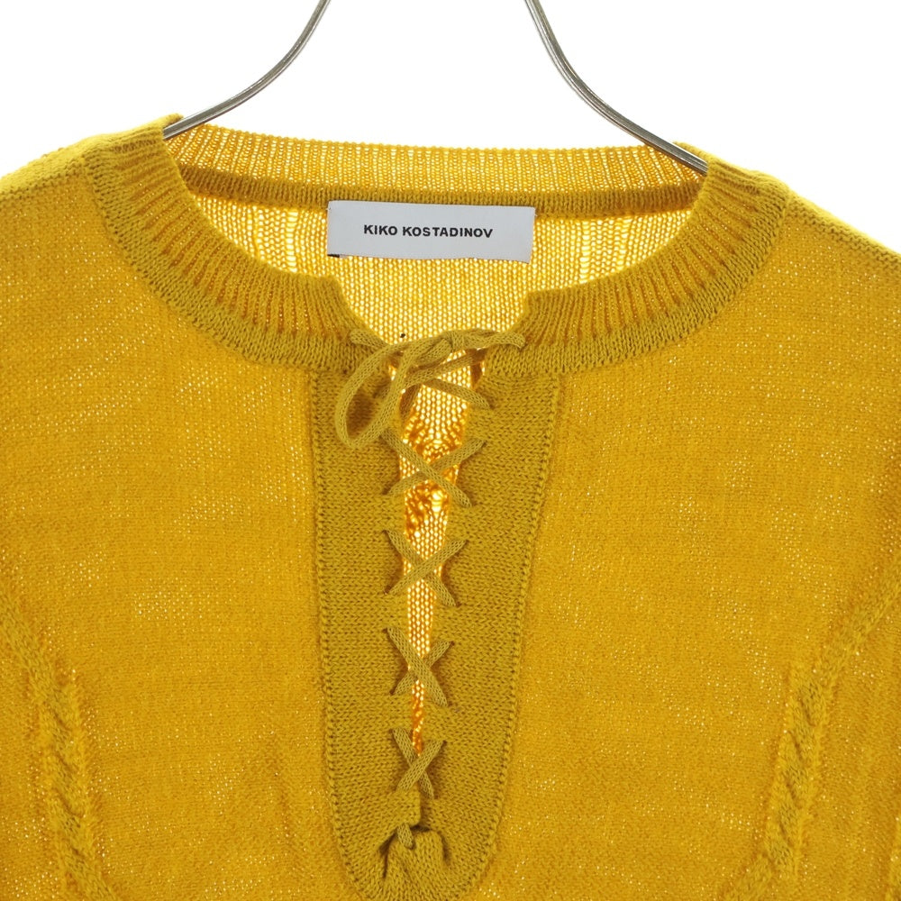KIKO KOSTADINOV(キココスタディノフ) 22SS ITTEN CABLE KNIT SWEATER 0012022 長袖ケーブルニットセーター イエロー