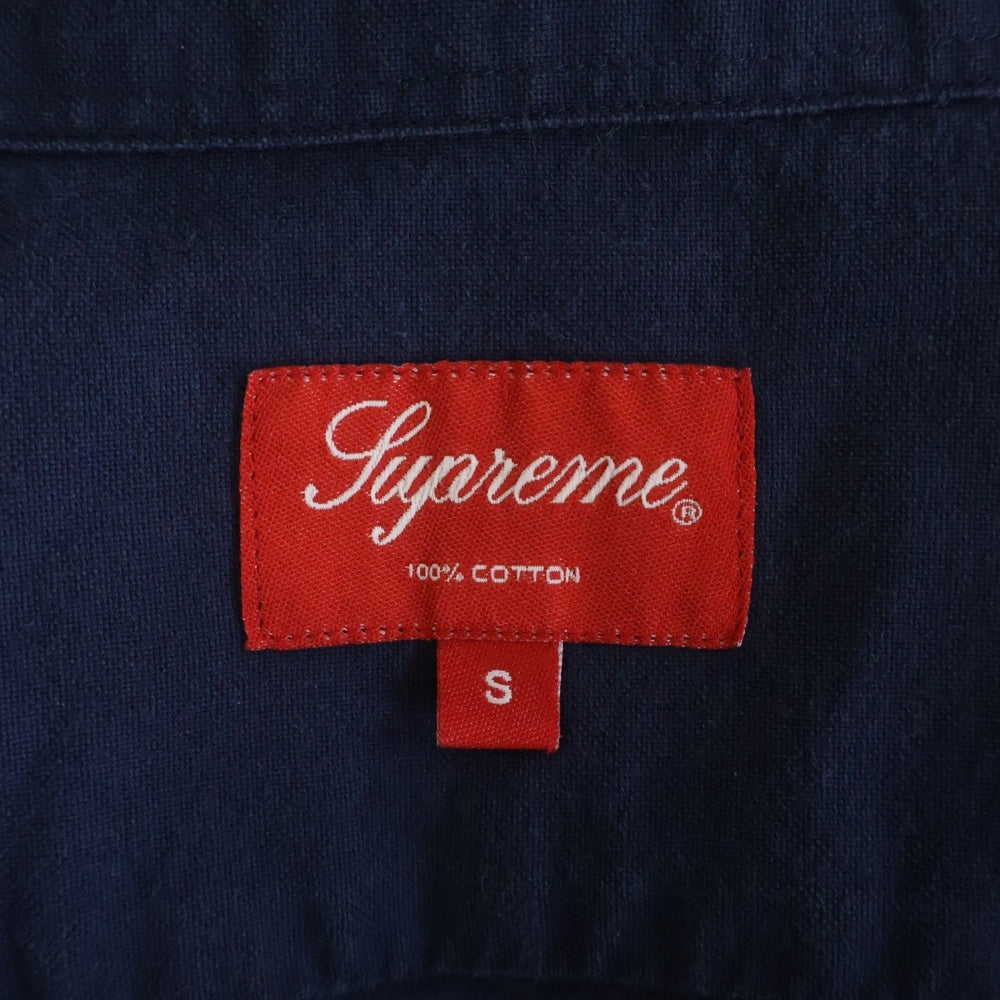 SUPREME(シュプリーム) 24SS LOOSE FIT FLANNNEL OXFORD SHIRT ルーズフィットフランネル オックスフォード 長袖コットンシャツ ネイビー
