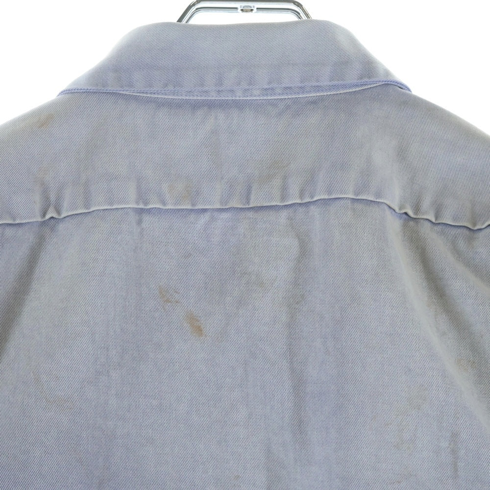 SAINT MICHAEL(セントマイケル) 26SS COTTON SHIRT ロゴ パッチ ダスト加工 長袖 シャツ パープル SM-MK8-0000-050