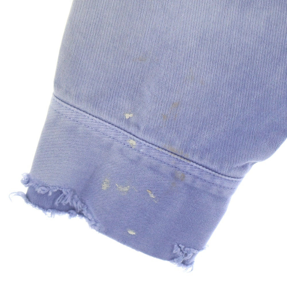 SAINT MICHAEL(セントマイケル) 26SS COTTON SHIRT ロゴ パッチ ダスト加工 長袖 シャツ パープル SM-MK8-0000-050
