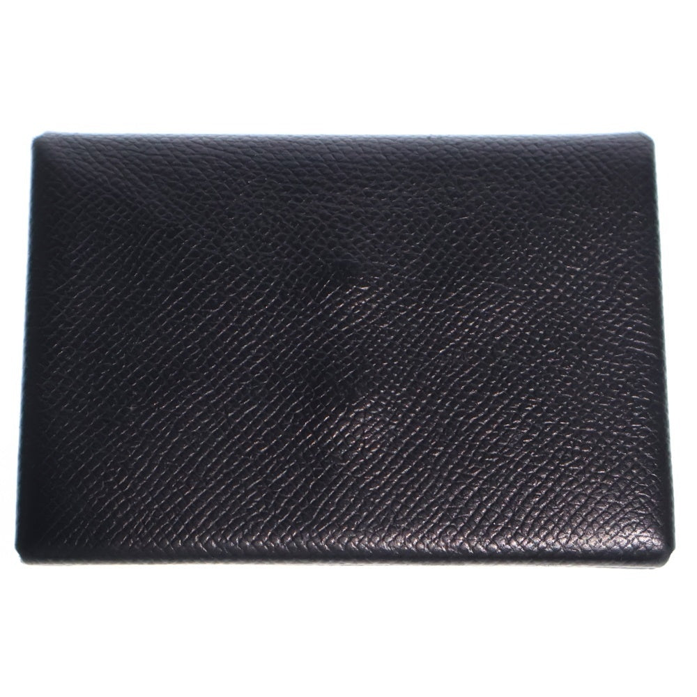 HERMES(エルメス) カルヴィ エプソン レザーカードケース ブラック WMZ011MM