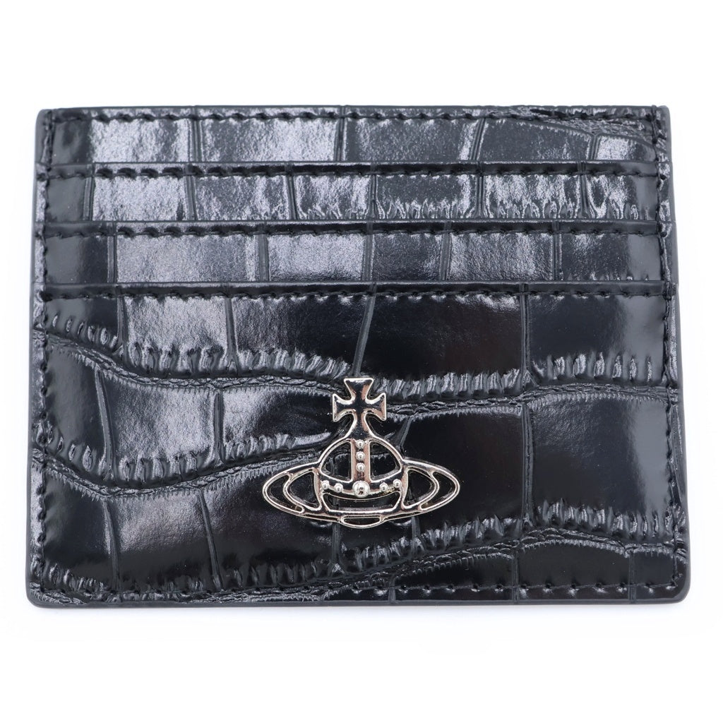 Vivienne Westwood(ヴィヴィアンウエストウッド) VW FLAT CARD HOLDER ロゴプレート カードケース ブラック 053195383818