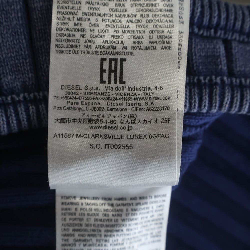DIESEL(ディーゼル) M-Clarksville-Lurex ロゴニット リブ チューブトップ 金具 インディゴ A11567 0GFAC レディース