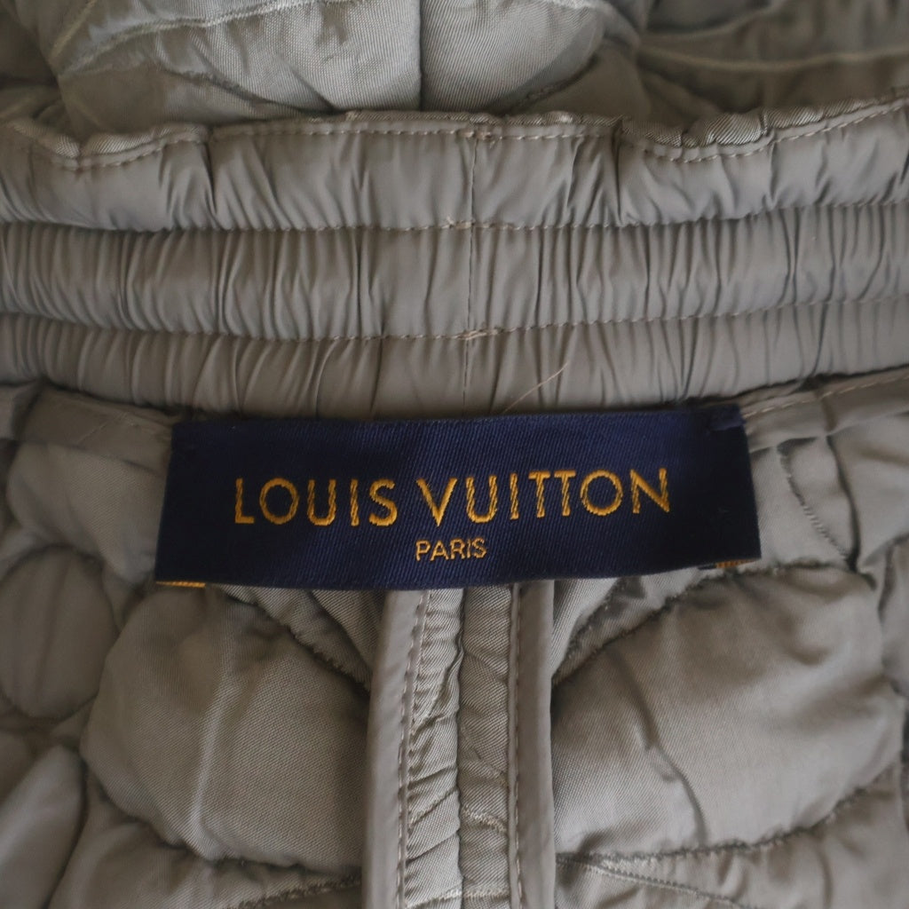 LOUIS VUITTON(ルイヴィトン) 20SS EGYPTIAN COTTON GABARDINE TROUSERS HIP91WTYX フラワーキルティング ハーフパンツ ショーツ グレー レディース