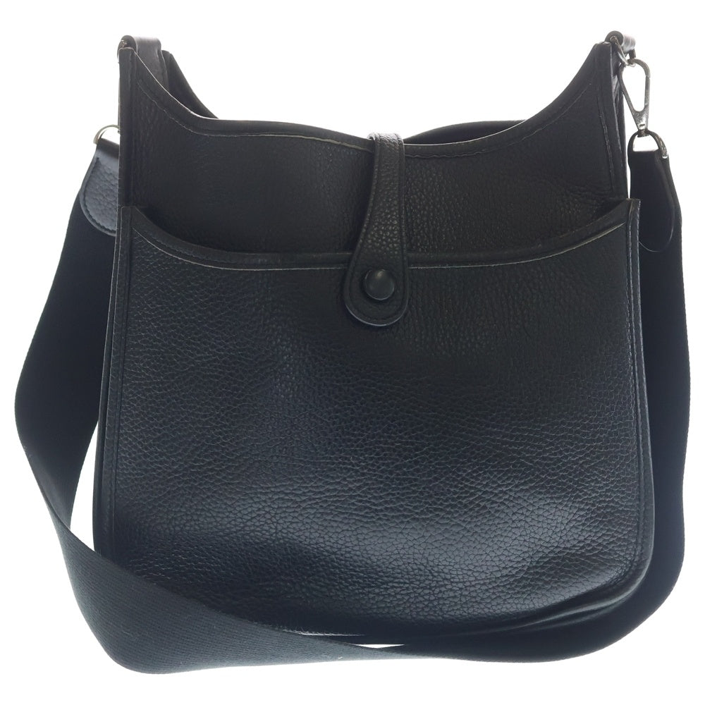 HERMES(エルメス) エブリン PM トリヨンクレマンス レザー ショルダーバッグ □J刻印 シルバー金具 ブラック