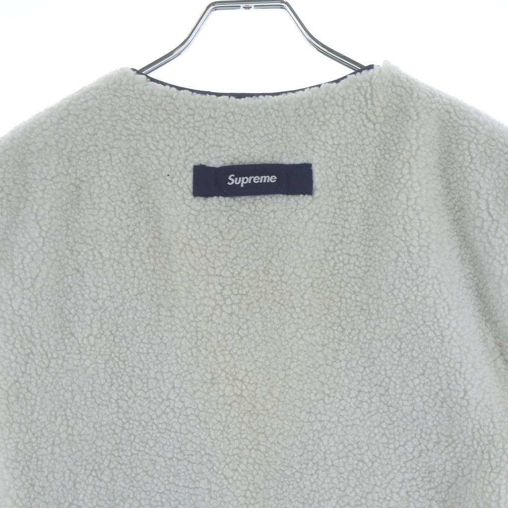 SUPREME(シュプリーム) 18AW ×NIKE Reversible Nylon Sherpa Vest ナイキ リバーシブル ナイロン ボア フリースベスト ネイビー