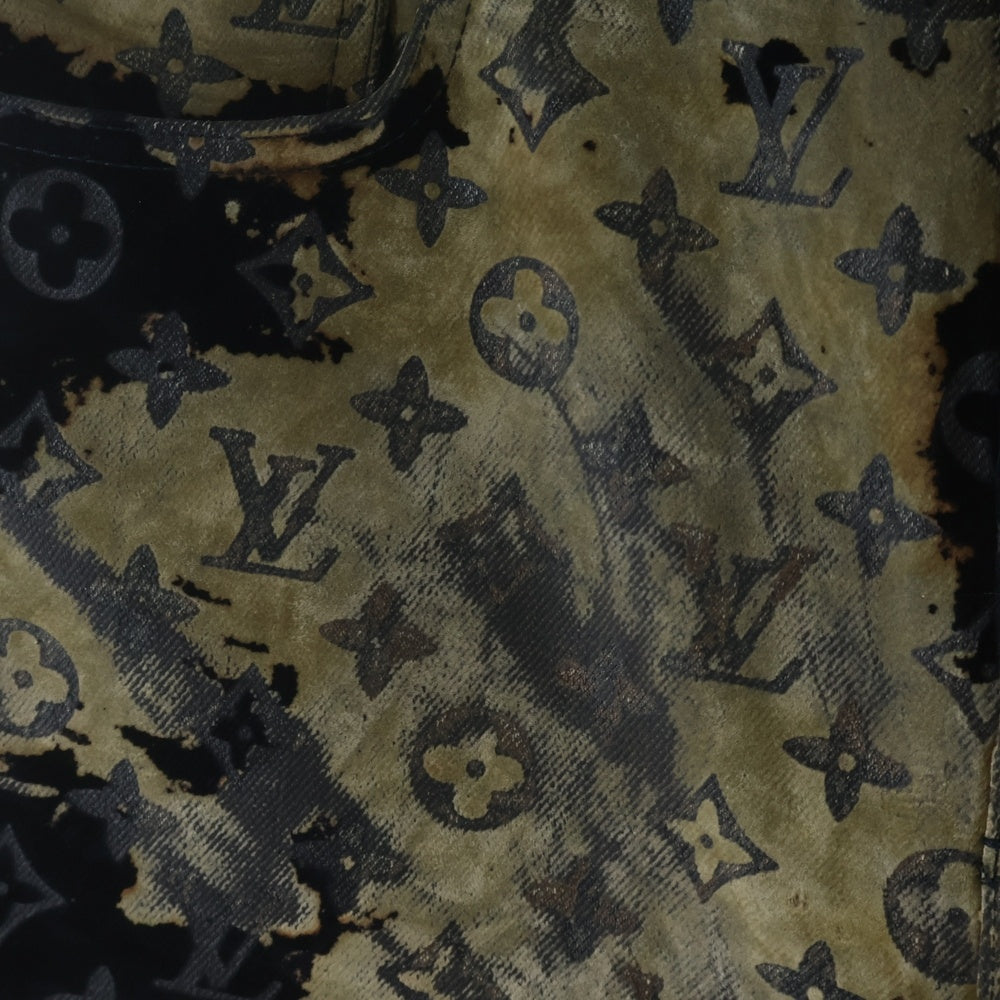 LOUIS VUITTON(ルイヴィトン) 24SS モノグラム ブリーチ ベロア デニムパンツ ジーンズ ネイビー RM241M FRV HQD02W
