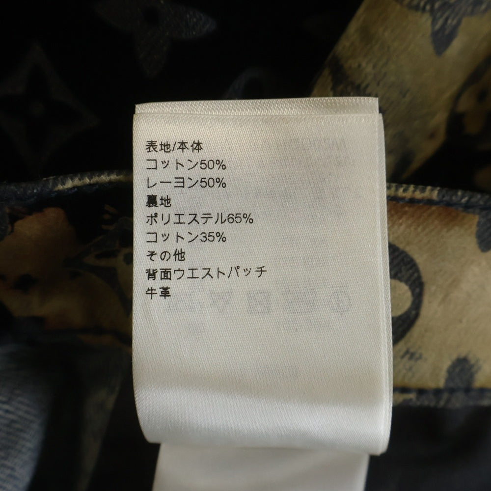 LOUIS VUITTON(ルイヴィトン) 24SS モノグラム ブリーチ ベロア デニムパンツ ジーンズ ネイビー RM241M FRV HQD02W