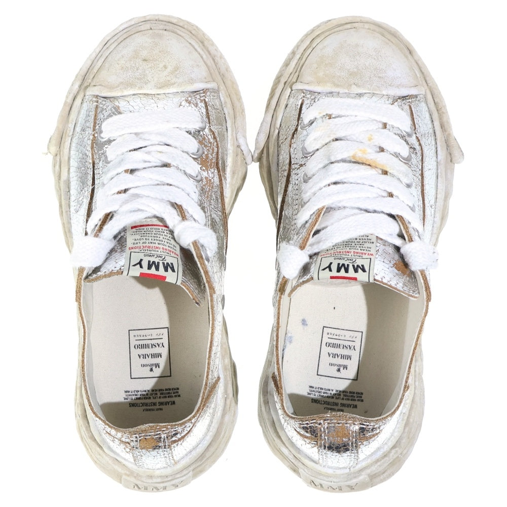 MIHARA YASUHIRO(ミハラヤスヒロ) PETERSON 23 OG Sole Cracking LT Low-top Sneaker ピーターソン23 クラックレザー ローカット シルバー/ホワイト A12FW708