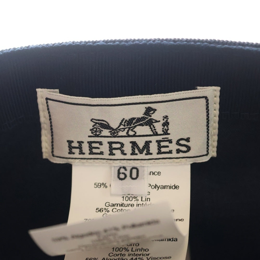 HERMES(エルメス) Riley Sport Cap ライリー スポーツ ナイロンベースボールキャップ 帽子 ネイビー
