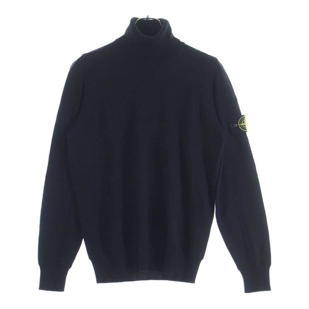 STONE ISLAND(ストーンアイランド) 20AW Wool Turtleneck 7315528C4 袖パッチロゴ刺繍 ハイネック タートルネック長袖ニットセーター ブラック