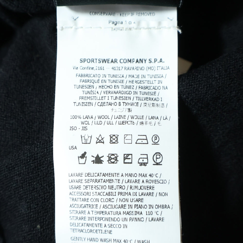 STONE ISLAND(ストーンアイランド) 20AW Wool Turtleneck 7315528C4 袖パッチロゴ刺繍 ハイネック タートルネック長袖ニットセーター ブラック