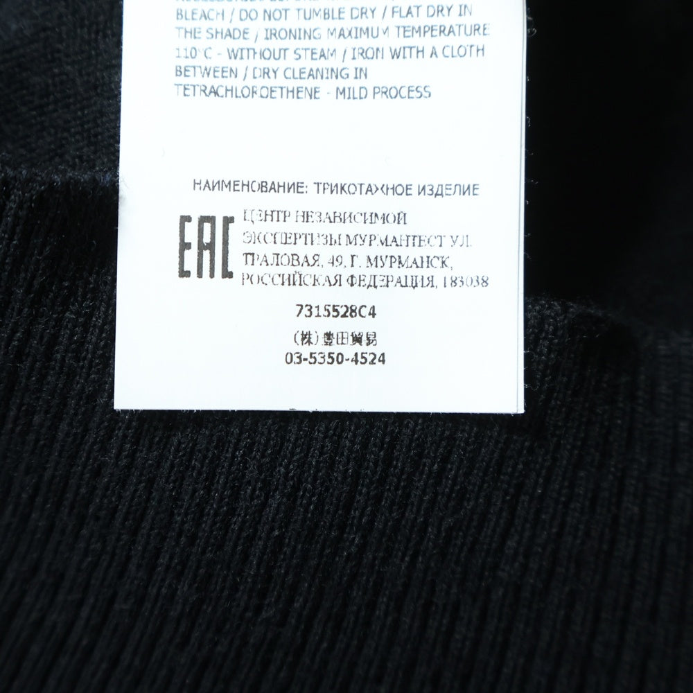 STONE ISLAND(ストーンアイランド) 20AW Wool Turtleneck 7315528C4 袖パッチロゴ刺繍 ハイネック タートルネック長袖ニットセーター ブラック