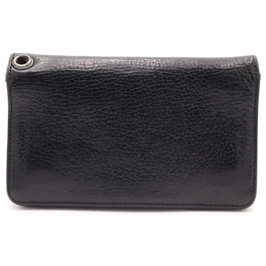 CHROME HEARTS(クロムハーツ) 1ZIP 1ジップ クロスボールボタンレザーウォレット 財布 ブラック BCA362