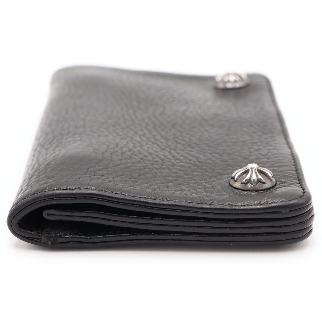 CHROME HEARTS(クロムハーツ) 1ZIP 1ジップ クロスボールボタンレザーウォレット 財布 ブラック BCA362