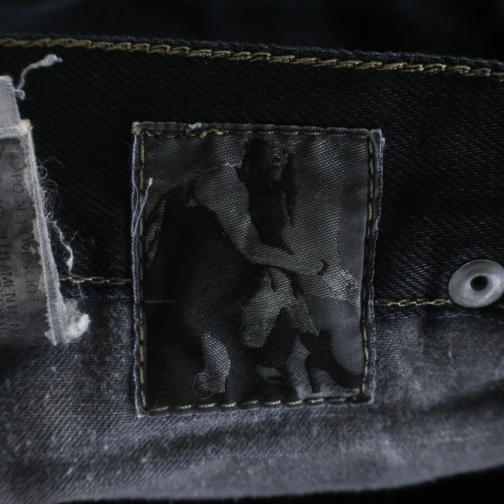Rick Owens DRKSHDW(リックオウエンス ダークシャドウ) 07AW Olmar and Mirta Dust Denim Jeans デトロイトカット ブーツカット デニムパンツ ブラック DU 7353