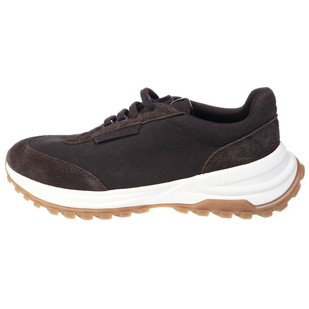 EMPORIO ARMANI EA7(エンポリオアルマーニイーエーセブン) Eagle Club カプセルコレクション スエードローカットスニーカー ブラウンEM005746