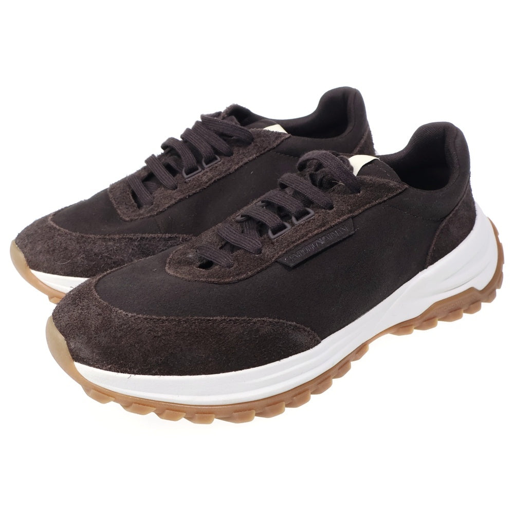 EMPORIO ARMANI EA7(エンポリオアルマーニイーエーセブン) Eagle Club カプセルコレクション スエードローカットスニーカー ブラウンEM005746