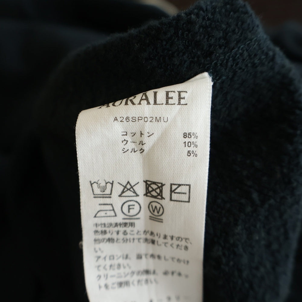 AURALEE(オーラリー) 26SS HIGH TWIST LIGHT SWEAT ハイツイスト ライト クルーネックスウェットトレーナー ブラック A26SP02MU