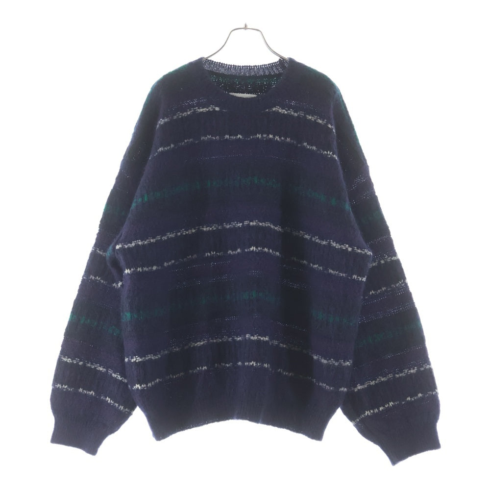 Stein(シュタイン) 22AW Silk Mohair Kint シルク モヘア ボーダー クルーネックニットセーター マルチカラー ST.452